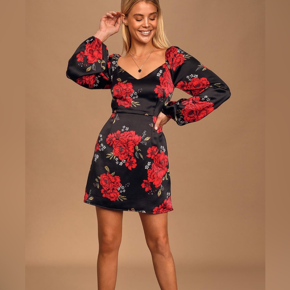 Lulus long sleeve satin mini dress size xs
